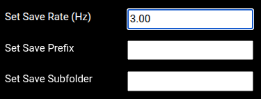 Data Manager Set Save Rate field showing 3.00 Hz